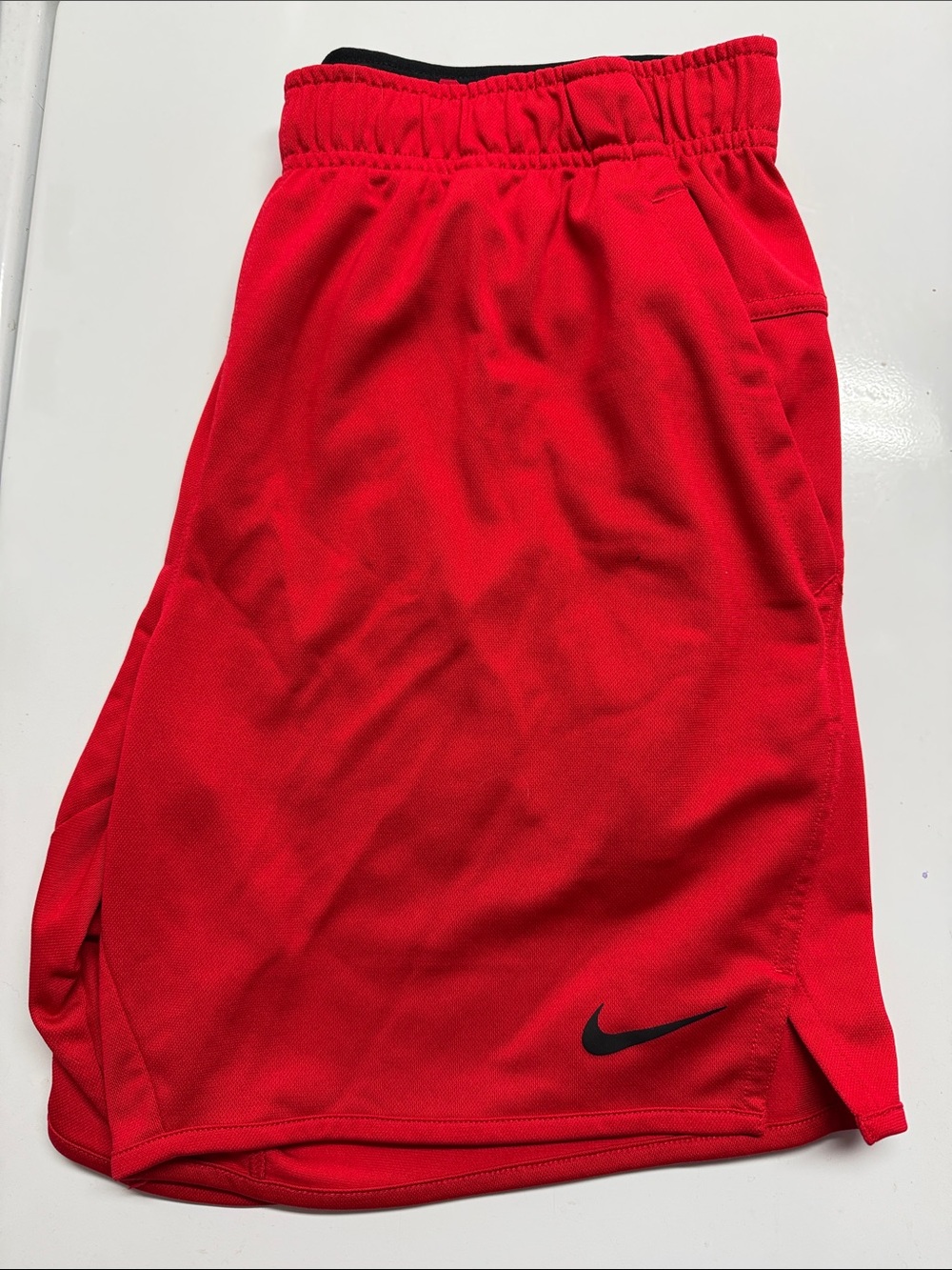Nike Red Performance Shorts with Black Swoosh